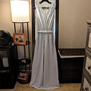 Naked Zebra Light Blue Wide Leg Jumpsuit, Sz L
